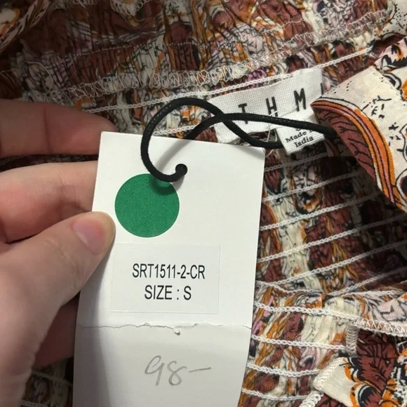 THML Paisley Midi Dress Brown White Womens Size Small New With Tag Bohemian Boho - Picture 6 of 6